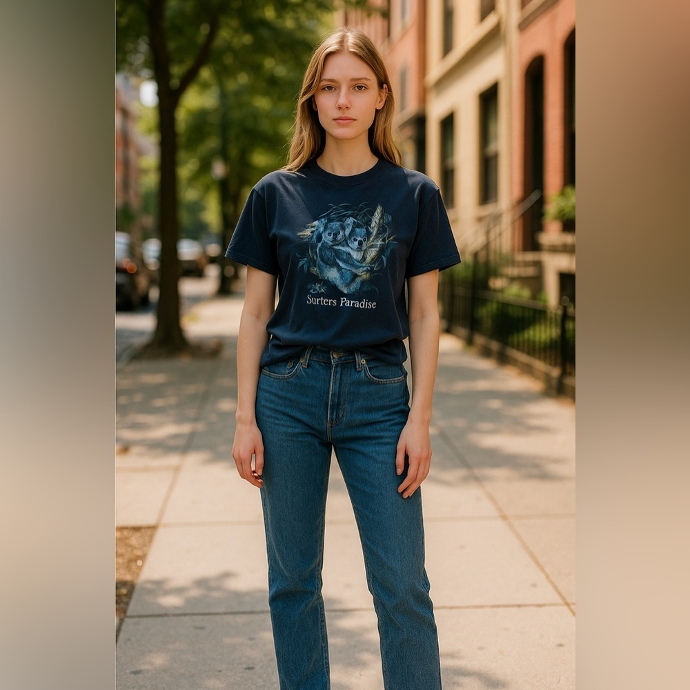 Vintage Goose’s Graphic T-Shirt Blue Koala Bears Medium